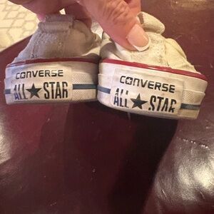 Converse Beige and Red Sneakers